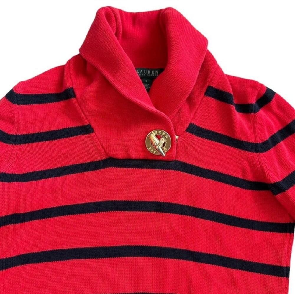 Ralph Lauren Shawl Collar Fisherman Sweater Women S Metro Nautical Cotton Preppy
